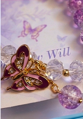 Sparkling Butterfly Charm Bracelet