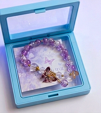Sparkling Butterfly Charm Bracelet