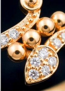 Elegant Golden Orb Pave Ring