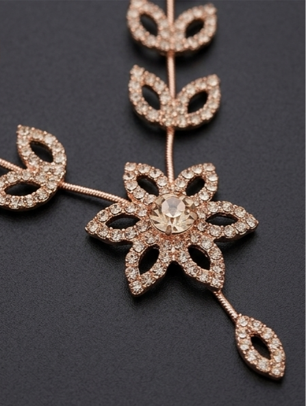 Elegant Rose Gold Floral Jewellery Set