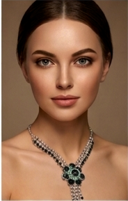 Emerald Blossom Y-Drop Necklace
