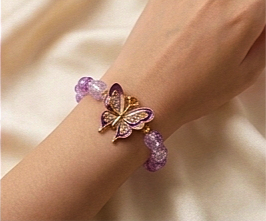 Sparkling Butterfly Charm Bracelet