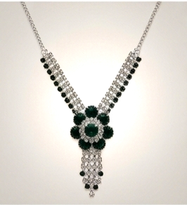 Emerald Blossom Y-Drop Necklace